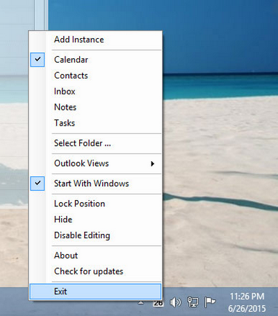 โปรแกรมแจ้งเตือน นัดหมาย Outlook on the Desktop