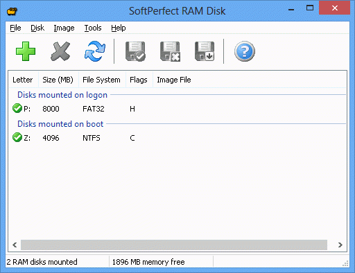 โปรแกรมจัดการแรม SoftPerfect RAM Disk