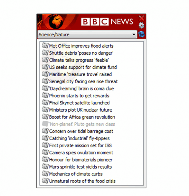 โปรแกรมอ่านข่าว Desktop BBC News 