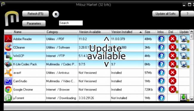 โปรแกรมอัพเดทโปรแกรม Milouz Market