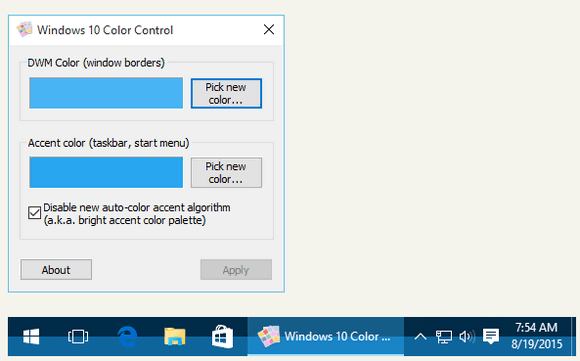 โปรแกรมเปลี่ยนสีวินโดวส์ Windows 10 Color Control