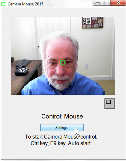 โปรแกรมบังคับเมาส์ Camera Mouse 