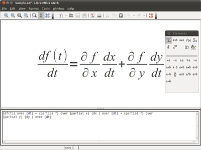 โปรแกรมคำนวณคณิตศาสตร์ LibreOffice Math