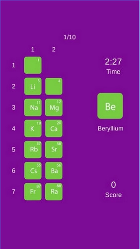 App ตารางธาตุ Periodic table quest