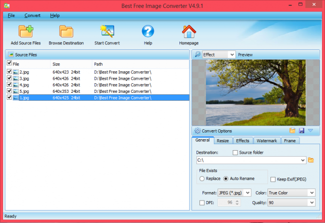 โปรแกรมแปลงไฟล์รูปภาพ ปรับแต่งรูปภาพ Best Free Image Converter