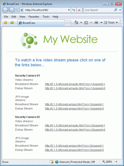 โปรแกรมสตรีมวิดีโอถ่ายทอดสดผ่านเน็ต BroadCam Video Streaming
