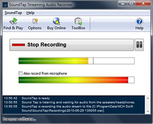 โปรแกรมบันทึกเสียงคอมพิวเตอร์ SoundTap Streaming Audio