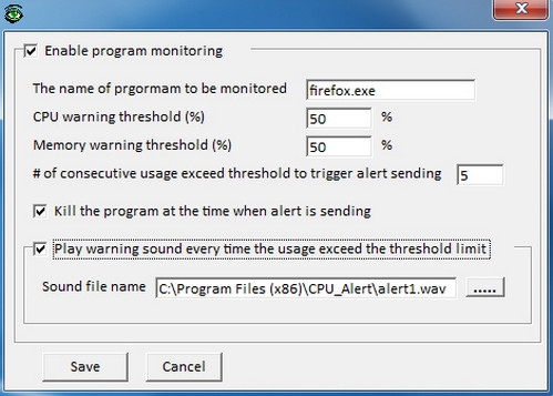 โปรแกรมดูซีพียู CPU Monitor and Alert
