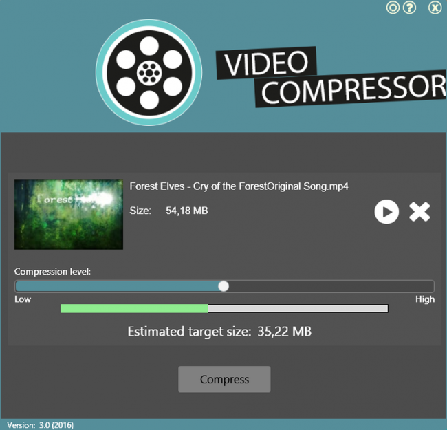 โปรแกรมย่อขนาดไฟล์หนัง VideoCompressor