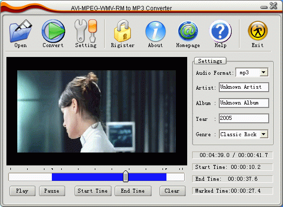 โปรแกรมแปลงไฟล์ Allok AVI MPEG WMV RM to MP3