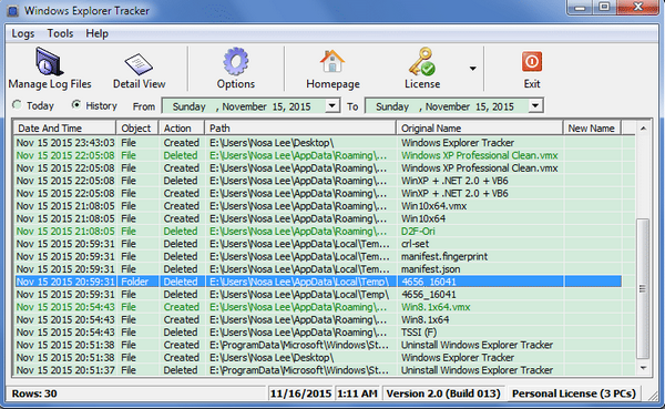 ดาวน์โหลดโปรแกรม Windows Explorer Tracker