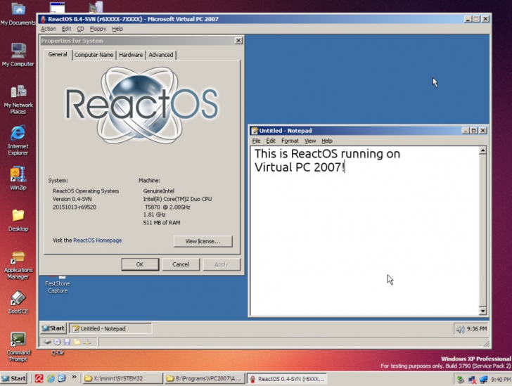 โปรแกรมจำลองระบบปฏิบัติการ ReactOS
