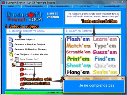 โปรแกรมสอนภาษาฝรั่งเศส Buensoft French