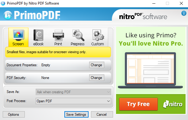 โปรแกรมแปลงไฟล์ แก้ไข รวมไฟล์ PDF PrimoPDF
