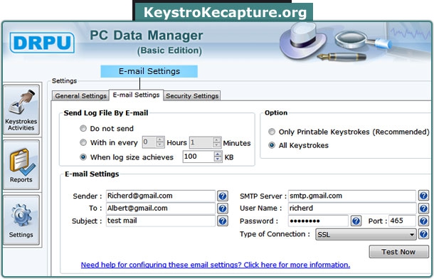 โปรแกรม ติดตามและบันทึกกิจกรรม บนแป้นพิมพ์ Keystroke Capture
