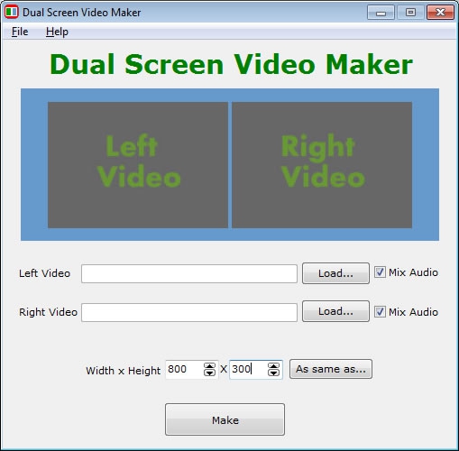 โปรแกรมรวมวิดีโอ Dual Screen Video Maker