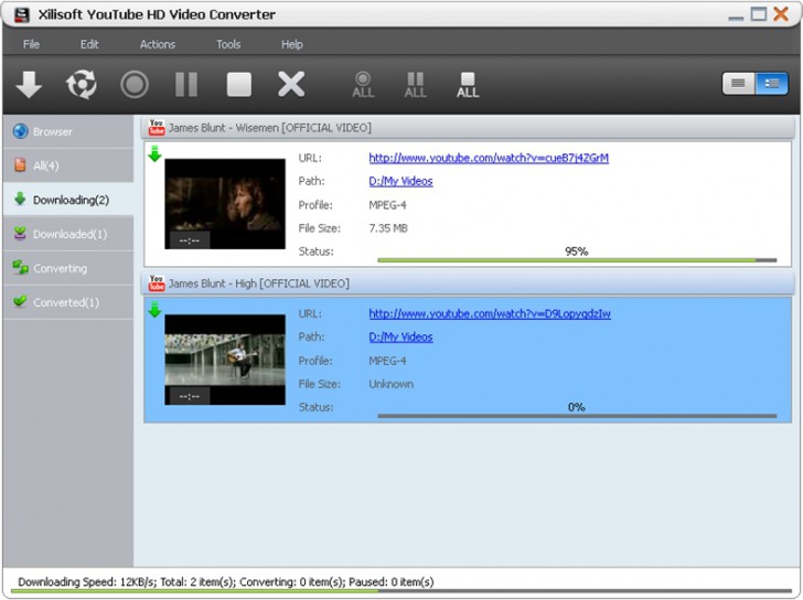 โปรแกรมแปลงไฟล์วิดีโอ Xilisoft YouTube HD Video Converter