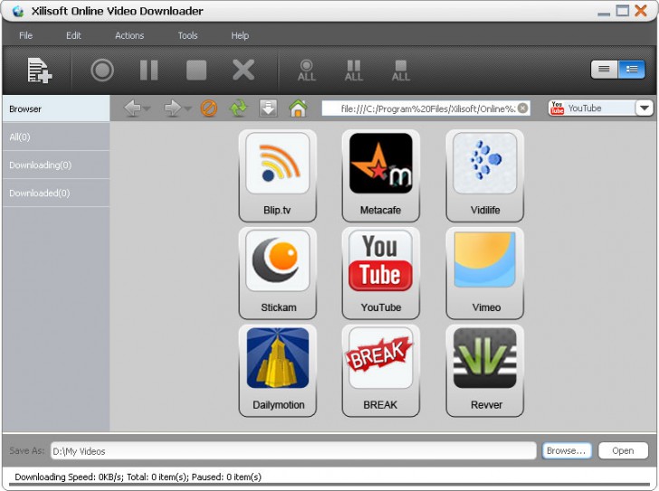 โปรแกรมโหลดคลิปวิดีโอ Xilisoft Online Video Downloader