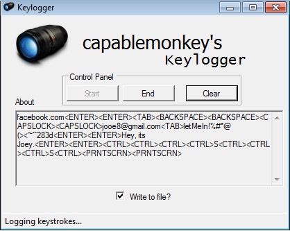 โปรแกรมดักจับคีย์บอร์ด vbKeylogger