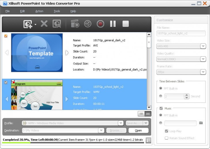 โปรแกรมแปลงไฟล์ Xilisoft PowerPoint to Video Converter Business