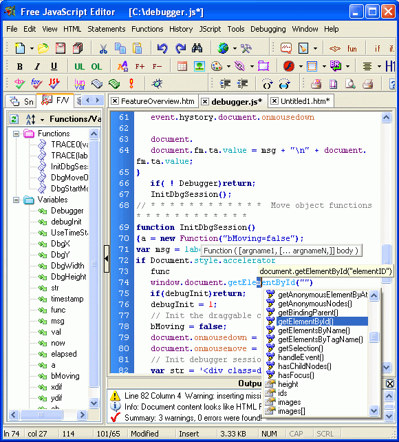 javascript web editor