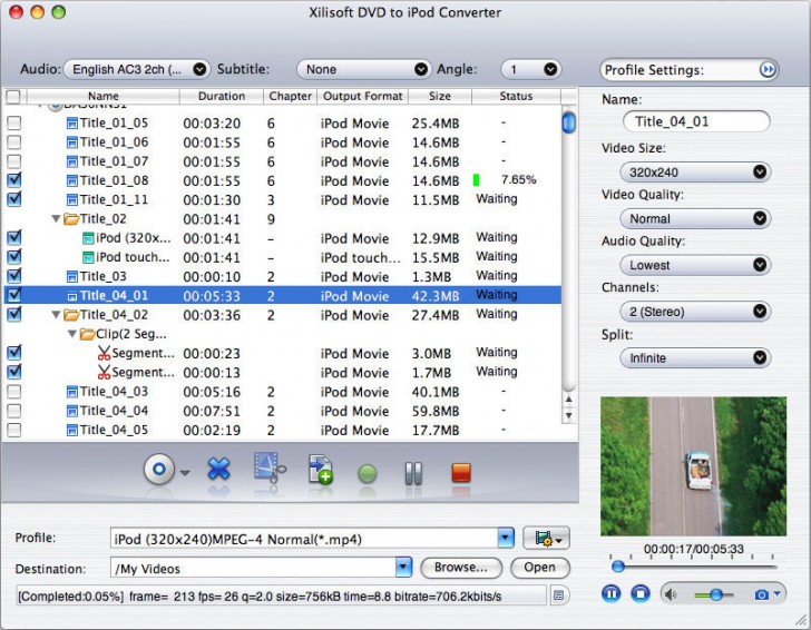โปรแกรมแปลงไฟล์ Xilisoft iPod Mate for Mac
