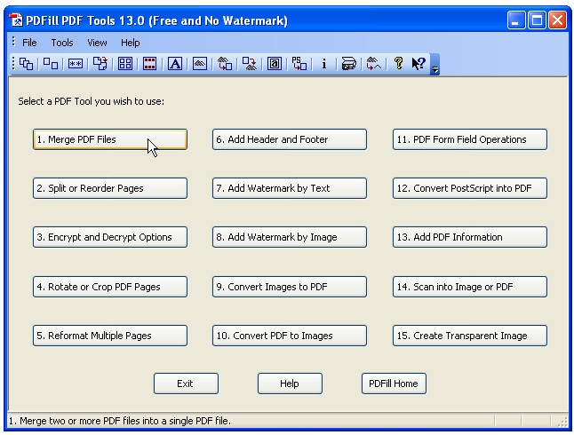 โปรแกรมจัดการไฟล์ PDFill PDF Tools