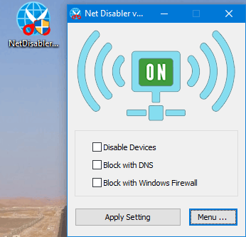 โปรแกรมควบคุมอินเตอร์เน็ต และ เน็ตเวิร์ค NetDisabler