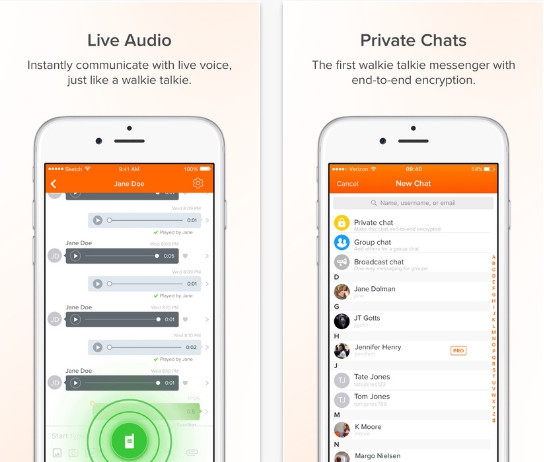 App วอล์คกี้ทอล์คกี้ วิทยุสื่อสาร Voxer Walkie Talkie Messenger