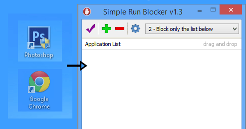 โปรแกรมบล็อกโปรแกรม Simple Run Blocker
