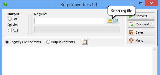 โปรแกรมแปลงไฟล์ Reg Converter