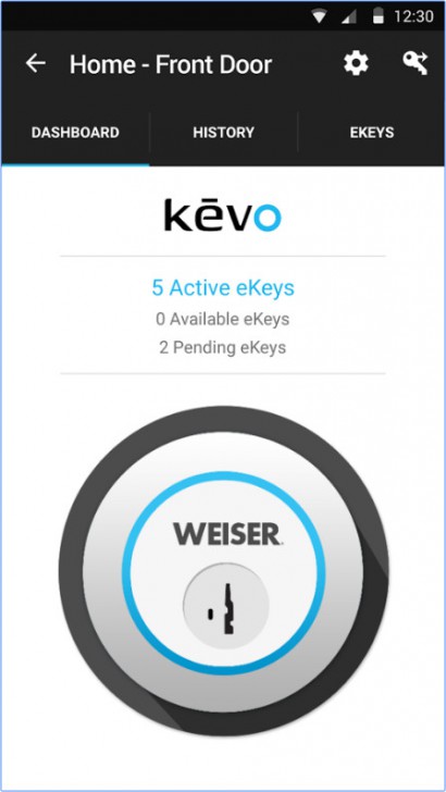 App กุญแจประตูอัจฉริยะ Kevo