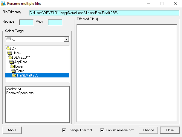 โปรแกรมเปลี่ยนชื่อไฟล์จำนวนมาก File Folder Renamer