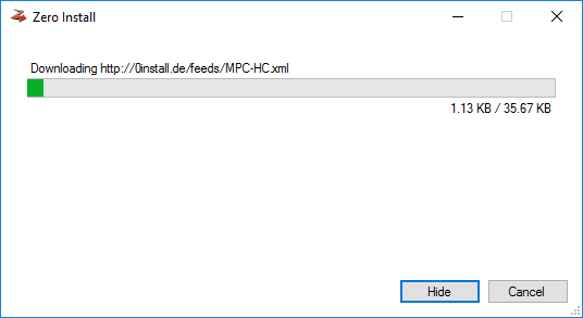 Zero Install 2.25.2 downloading