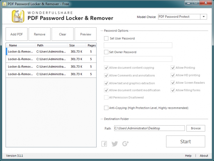 โปรแกรมล็อคไฟล์ ปลดล็อคไฟล์ PDF Password Locker & Remover