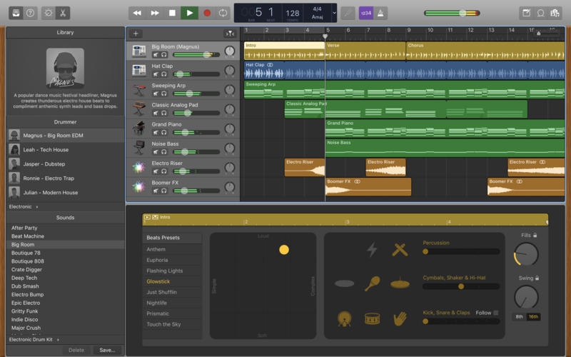 GarageBand (โปรแกรม GarageBand สร้างเสียง เครื่องดนตรี บน Mac จาก Apple