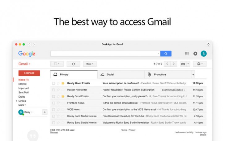 โปรแกรมเช็คเมล์ Mail for Gmail