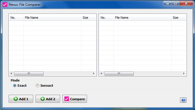โปรแกรมตรวจสอบความถูกต้องของไฟล์ Nexus File Comparer