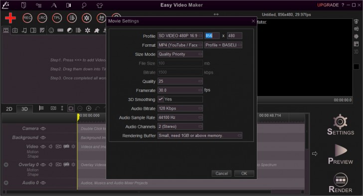 โปรแกรมตัดต่อวิดีโอ Easy Video Maker