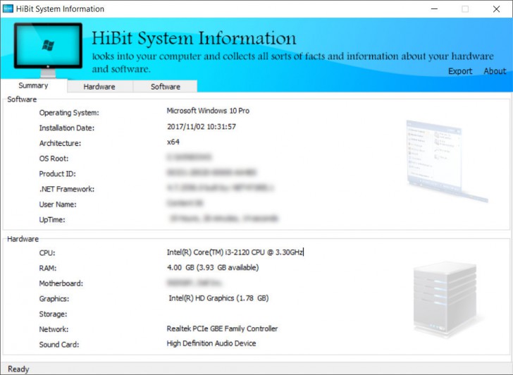 โปรแกรมเช็คสเปคคอมพิวเตอร์ HiBit System Information