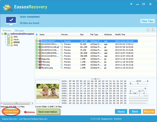 โปรแกรมกู้ข้อมูล Eassos Recovery Free