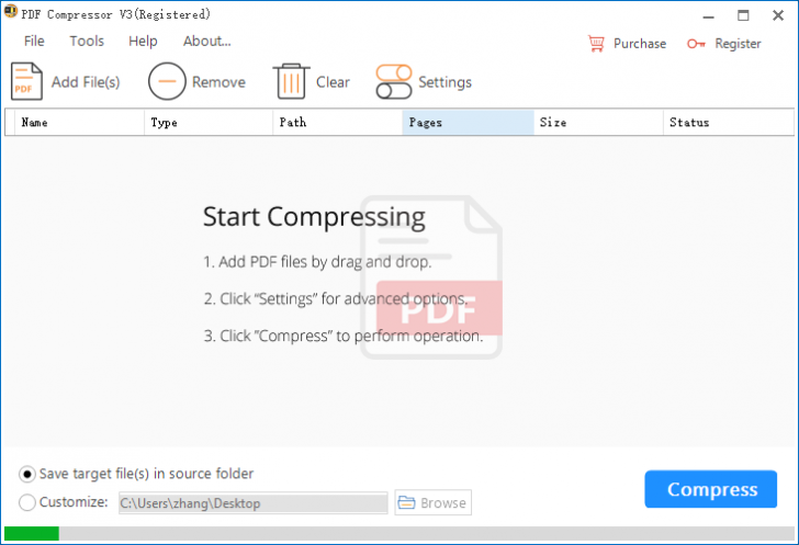 โปรแกรมบีบอัดไฟล์ PDF Compressor V3