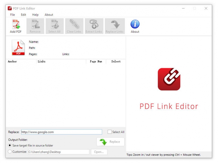 โปรแกรมจัดการลิงค์พีดีเอฟ PDF Link Editor