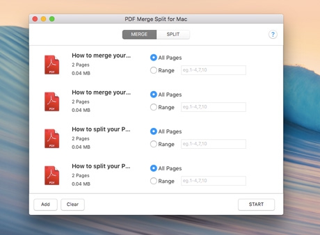 โปรแกรมรวมไฟล์ แยกไฟล์ PDF Merge Split