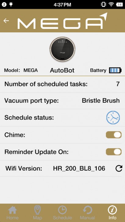 App สั่งงานหุ่นยนต์ดูดฝุ่น AutoBot