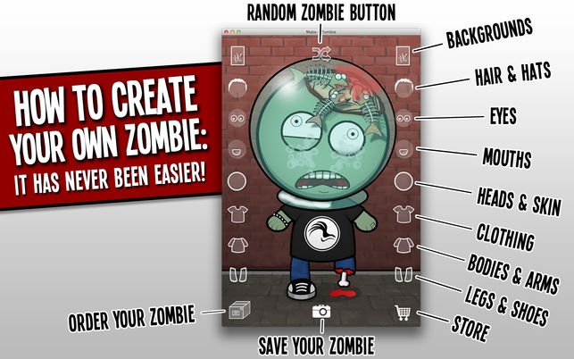 โปรแกรมสร้างตัวการ์ตูนซอมบี้ Make A Zombie