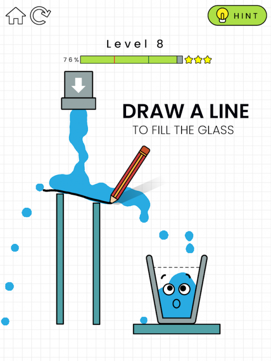 App เกมส์แก้ปริศนาเติมน้ำ Happy Glass