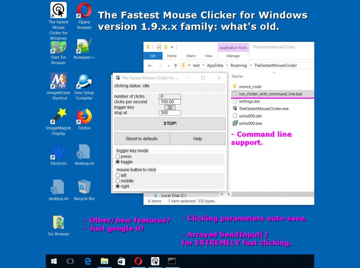โปรแกรมช่วยคลิก The Fastest Mouse Clicker