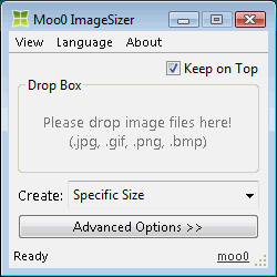Moo0 Image Sizer (โปรแกรมแก้ไขขนาดรูป พร้อมแปลงไฟล์ในตัว ฟรี)