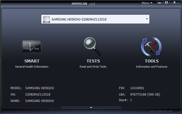 โปรแกรมตรวจสุขภาพฮาร์ดดิสก์ HDDScan